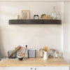 Large Round Wood Floating Wall Shelf - Black